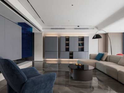 泰康花园126平现代风格三居室装修案例