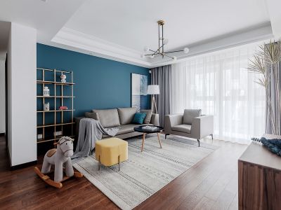 锦绣首玺123平米北欧风格三室两厅装修案例