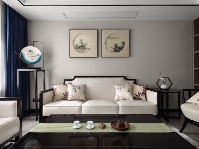 晴翠璟园新中式风格134平米装修案例