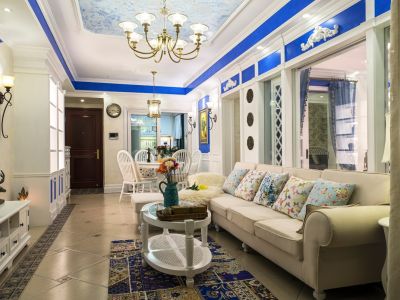 中海九樾101平米地中海风格三室两厅装修案例