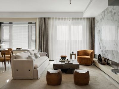 金鹏壹品天成103平米轻奢风格三室两厅装修案例