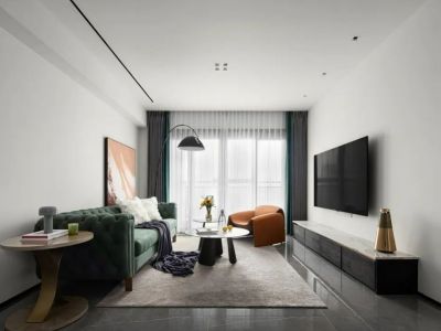 雅居乐山海郡102平简约风格三居室装修案例