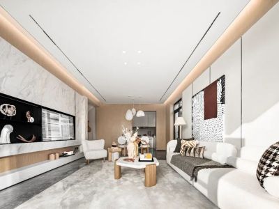 奕翠园115平轻奢风格三居室装修案例