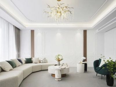 棕榈彩虹124平轻奢风格三居室装修案例