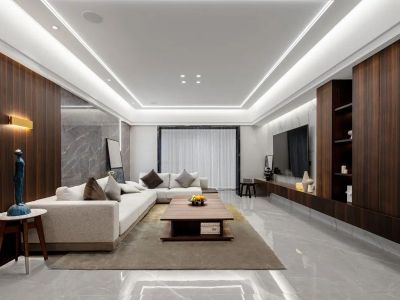 中澳春城115平现代风格三居室装修案例