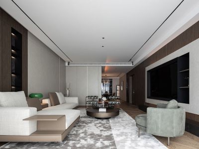 君华新城120平现代风格三居室装修案例