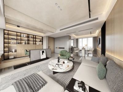 海伦湾125平现代风格三居室装修案例