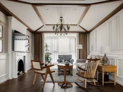 罗浮山水美地121㎡三居室美式风格装修案例