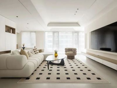 江湾城125㎡三居室奶油风装修案例