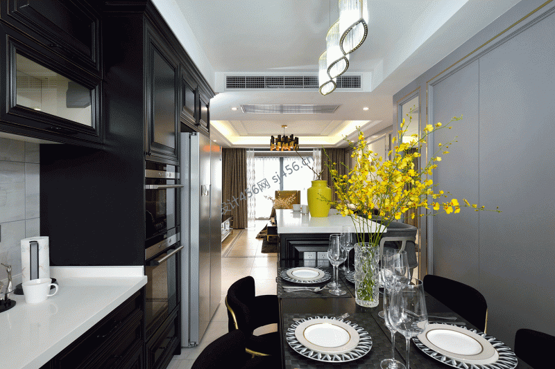 141平米现代风格三室两厅餐厅装修效果图