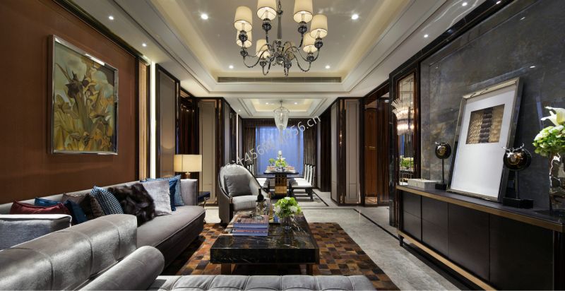 101平米现代风格三室两厅客厅装修效果图