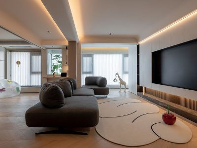 御城金湾132平现代风格三居室装修案例