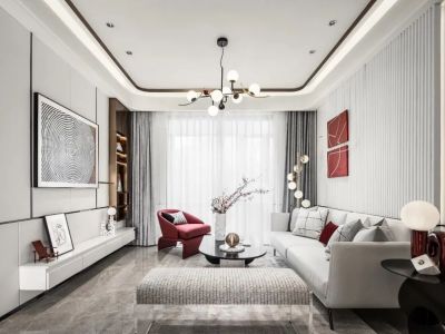 紫京四季现代风格132平米装修案例