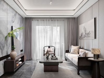 恒大雅苑95平中式风格三居室装修案例