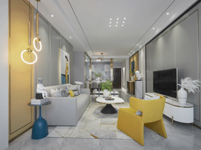 龙湖·御湖境现代风格114平米装修案例