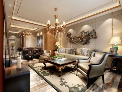 美的工润·云澜天境欧式风格143平米装修案例