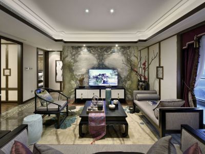 紫京四季新中式风格140平米装修案例