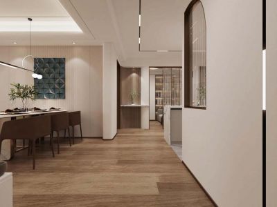 远洋德邑132平米四居室现代轻奢风装修效果图