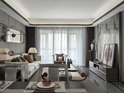 晴翠璟园新中式风格120平米装修案例