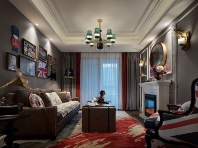 蔚然锦绣美式风格120平米装修案例