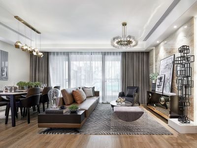 五矿路劲澜悦溪云现代风格120平米装修案例