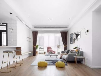 保利百合94㎡三居室简约风格装修案例