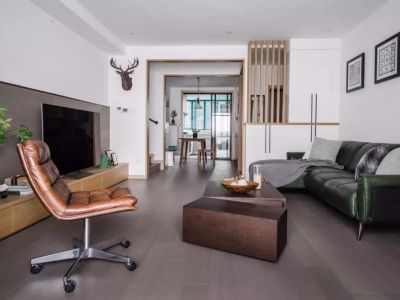 中正锦城110㎡三居室混搭风格装修案例