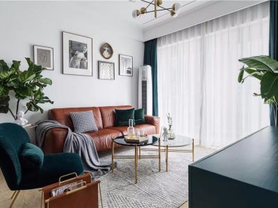 礼顿山100㎡二居室混搭风格装修案例