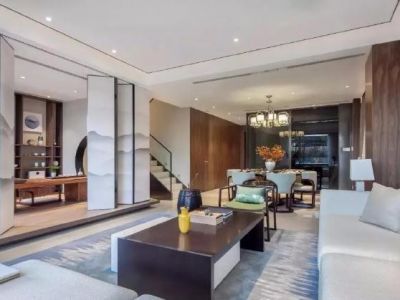 万科金域蓝湾120平三居室现代风格装修案例