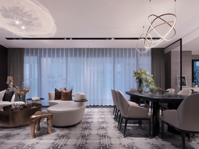 山语清晖143平现代风格四居室装修案例