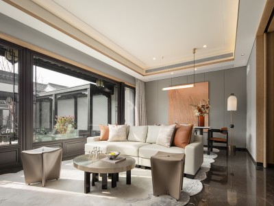 东方海怡花园132平中式风格三居室装修案例