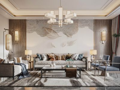 华润中央公园148平新中式风格装修案例