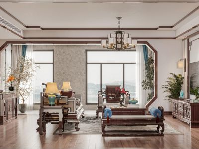 金科10年城东区136平新中式风格装修案例