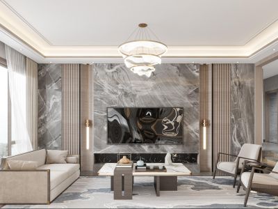 华润中央公园139平新中式风格装修案例