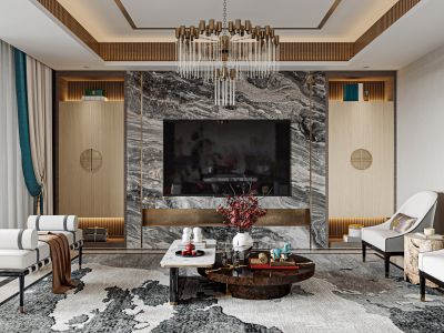 华美翡丽山二期146平现代风格装修案例