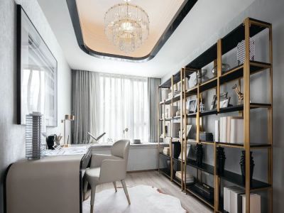 绿城·桃李湖樾现代风格129平米装修案例