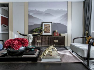 华发美的·云筑新中式风格123平米装修案例