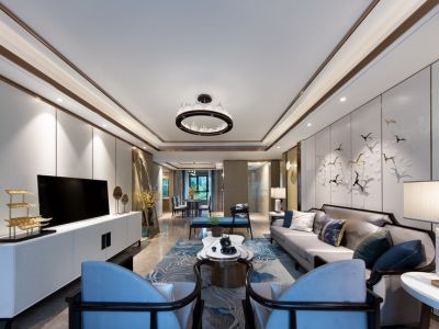 鹿溪雅园新中式风格134平米装修案例