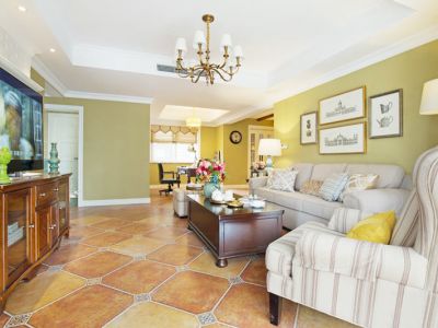 信达华宇锦绣花城96平米田园风格三室两厅装修案例