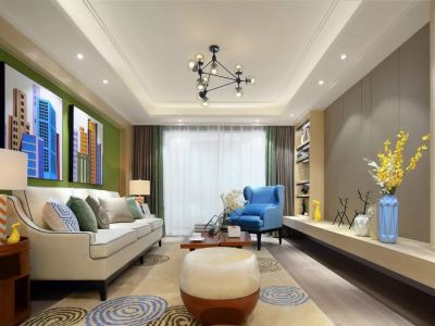 龙湖天璞101平米现代风格三室两厅装修案例