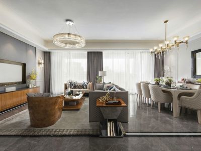 徐州吾悦广场现代风格120平米装修案例