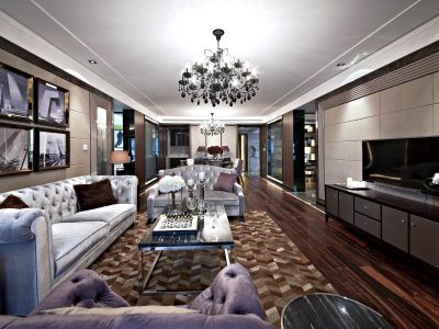 建发雍龙府133平米欧式风格三室两厅装修案例