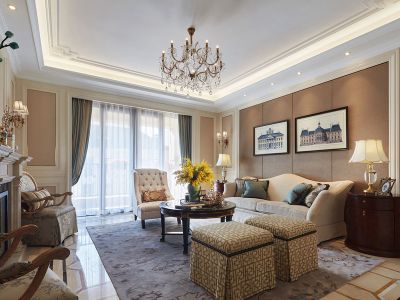 颐居·隐山观湖欧式风格128平米装修案例