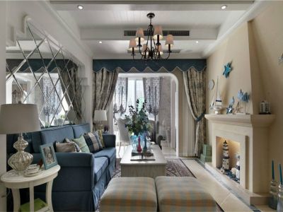 禹洲绿城兰园112平米地中海风格三室两厅装修案例