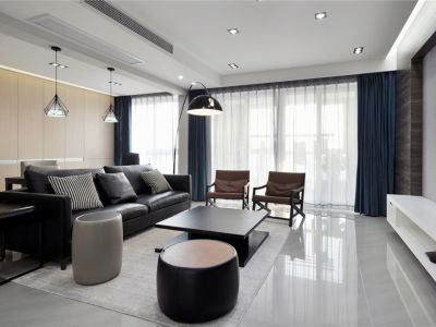 荣盛华府102平米现代风格三室两厅装修案例