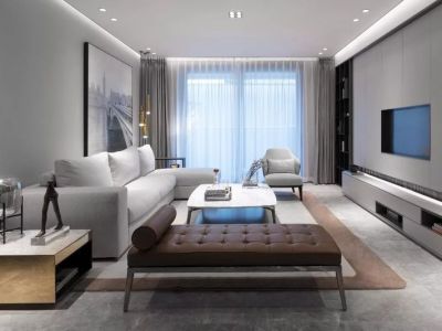 万科·溪望城现代风格100平米装修案例