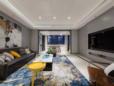 紫京四季现代风格122平米装修案例