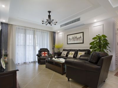 西子曼城105平米美式风格三室两厅装修案例