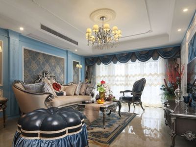 新城大都会98平米地中海风格三室两厅装修案例