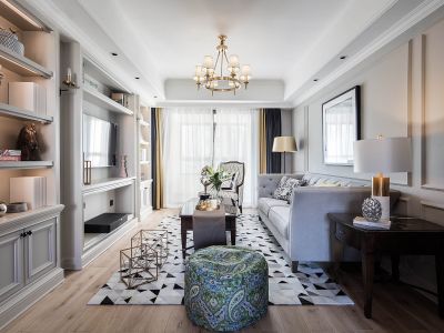 美的林城时代94平米美式风格三室两厅装修案例